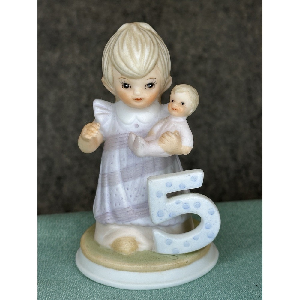 Lefton The Christopher Collection Birthday Girl Age 5 Figurine Vintage 1982